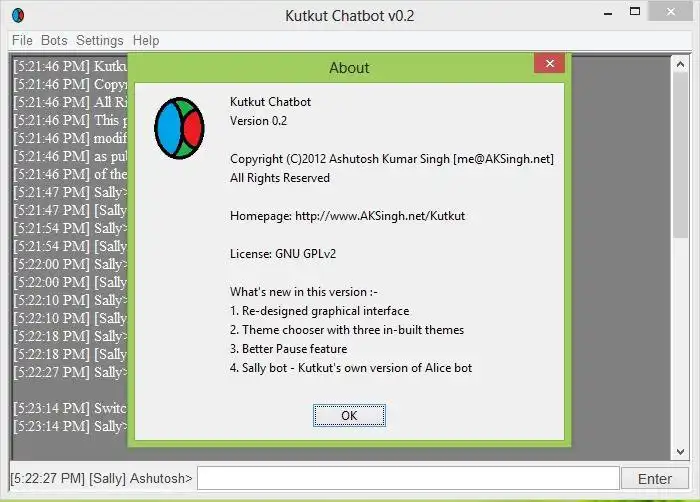 Download de webtool of web-app Kutkut Chatbot om online in Windows via Linux online te draaien