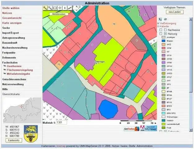 वेब टूल या वेब ऐप kvwmap - WebGIS समाधान डाउनलोड करें