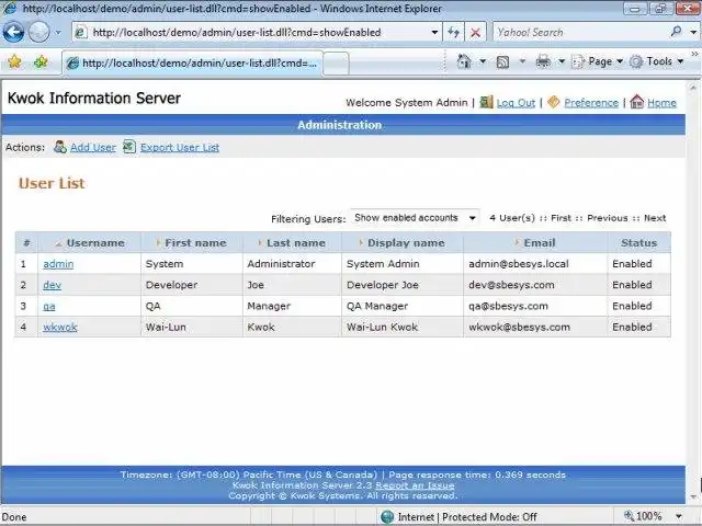 Download web tool or web app Kwok Information Server