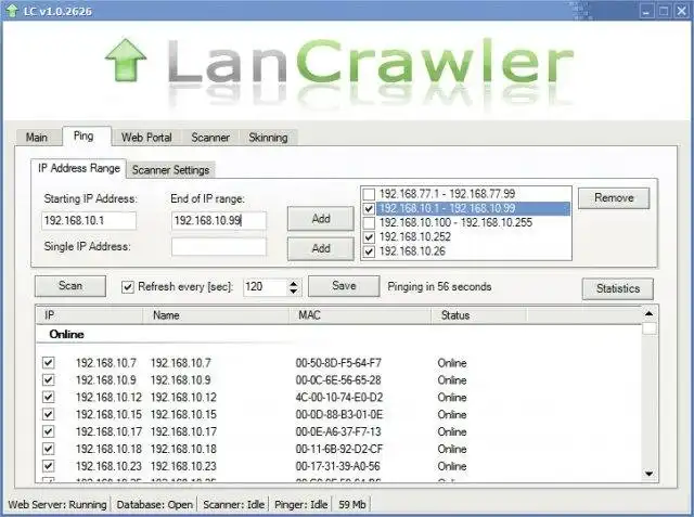 Muat turun alat web atau apl web Lan Crawler