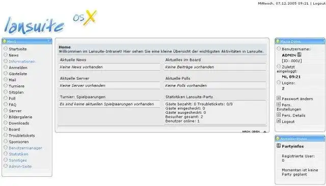 Descargue la herramienta web o la aplicación web LanSuite LanParty Intranet-System