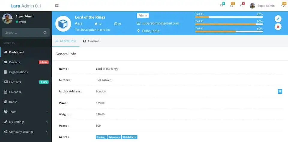 Mag-download ng web tool o web app na LaraAdmin