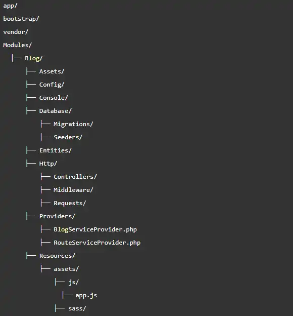 Muat turun alat web atau aplikasi web Laravel-Modules