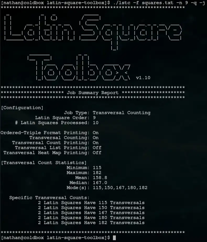 Download web tool or web app Latin Square Toolbox