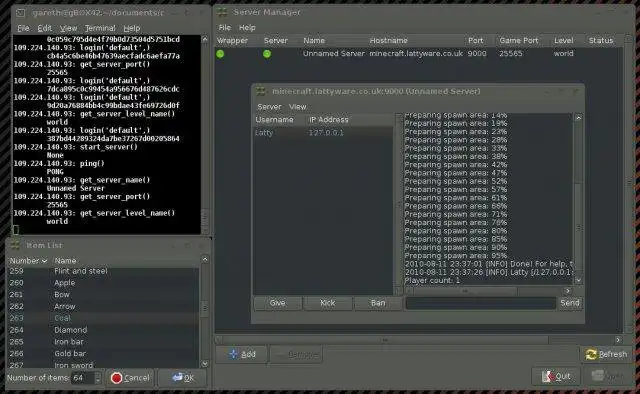 Download web tool or web app Lattys Minecraft Admin GUI to run in Linux online