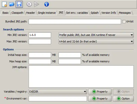 הורד כלי אינטרנט או אפליקציית אינטרנט Launch4j Executable Wrapper