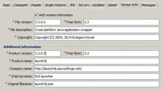 Descargue la herramienta web o la aplicación web Launch4j Executable Wrapper