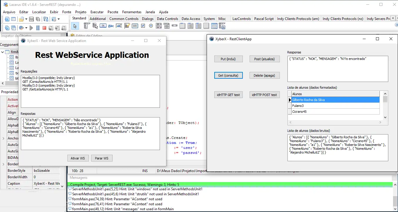 Unduh alat web atau aplikasi web Lazarus REST/JSON Server/Proyek Klien