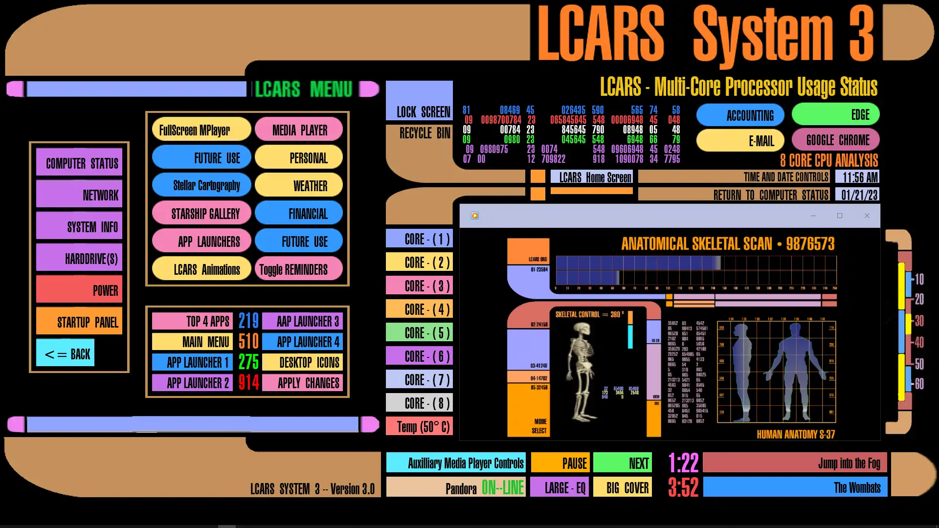 Загрузите веб-инструмент или веб-приложение LCARS SYSTEM 3, версия 3.0 – 3.