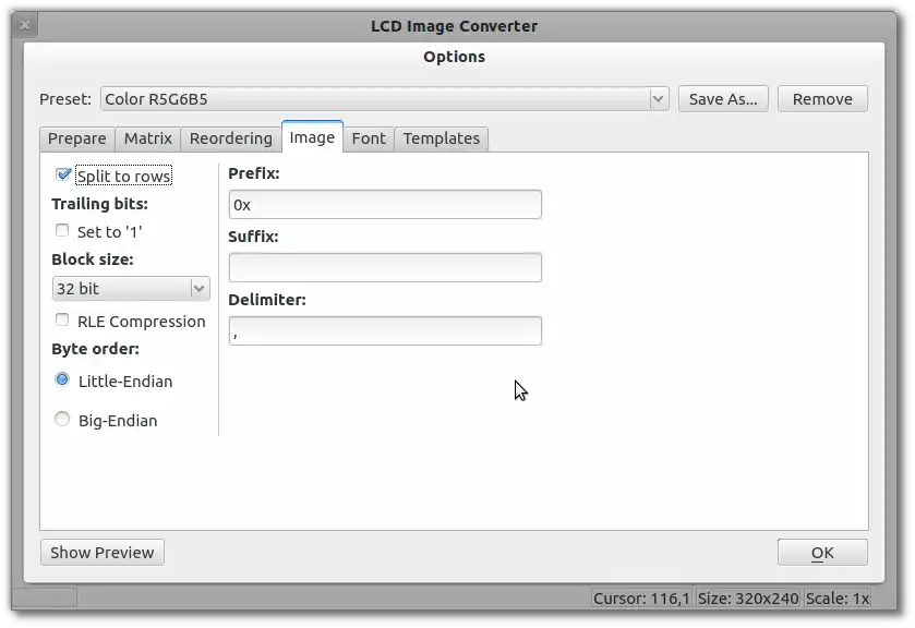 വെബ് ടൂൾ അല്ലെങ്കിൽ വെബ് ആപ്പ് lcd-image-converter ഡൗൺലോഡ് ചെയ്യുക