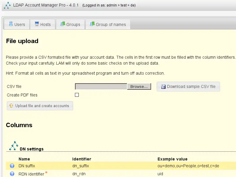 Baixe a ferramenta da web ou o aplicativo da web LDAP Account Manager