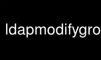 Запустите ldapmodifygroup в бесплатном хостинг-провайдере OnWorks через Ubuntu Online, Fedora Online, онлайн-эмулятор Windows или онлайн-эмулятор MAC OS