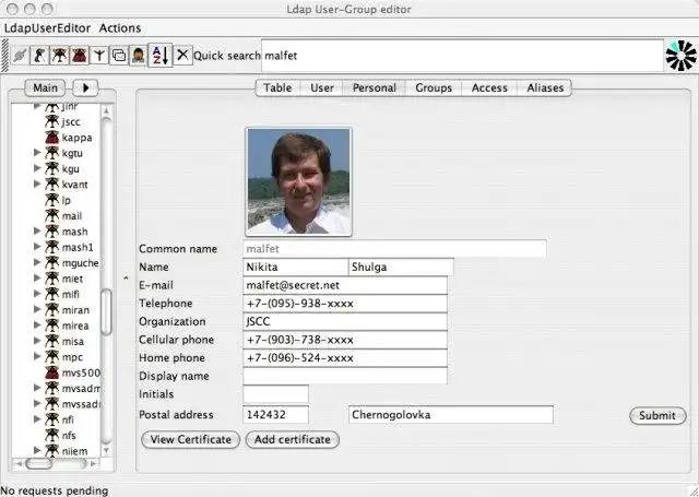 Download web tool or web app LdapUserEditor