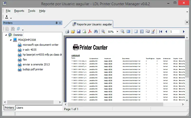 הורד כלי אינטרנט או יישום אינטרנט LDL Printer Counter