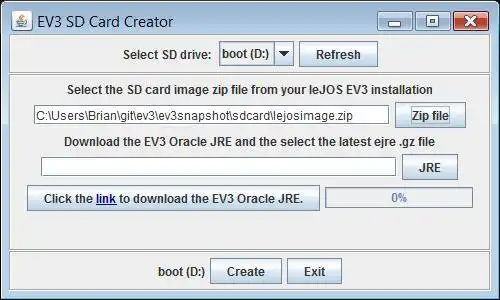 Download web tool or web app leJOS