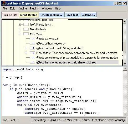 Download web tool or web app Leo: a programmers editor  more