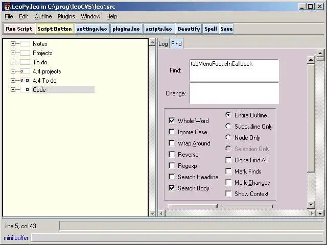 Download web tool or web app Leo: a programmers editor  more