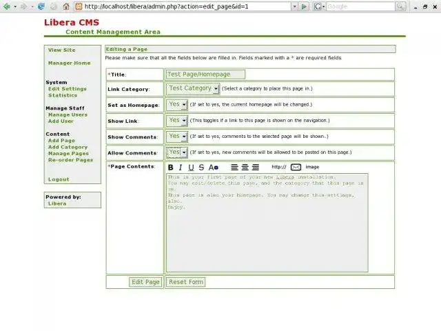 Download web tool or web app Libera CMS