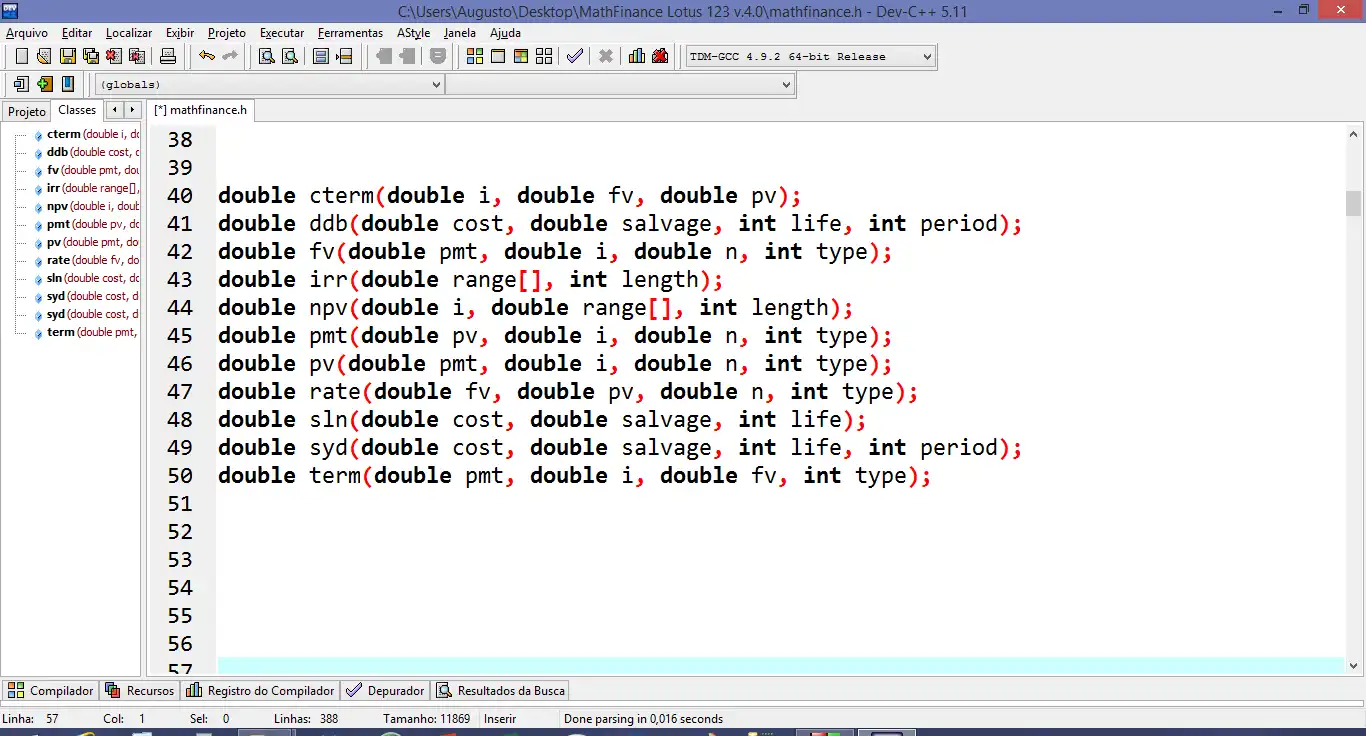 Baixe a ferramenta ou aplicativo da web Lib Finance Math GCC (C ++) Lotus 123