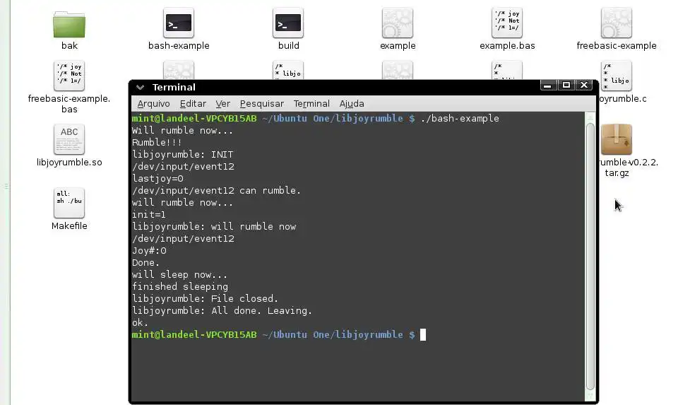 Download web tool or web app libjoyrumble to run in Linux online