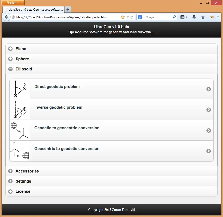 ดาวน์โหลดเครื่องมือเว็บหรือเว็บแอป LibreGeoJS