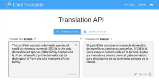 ابزار وب یا برنامه وب LibreTranslate را دانلود کنید