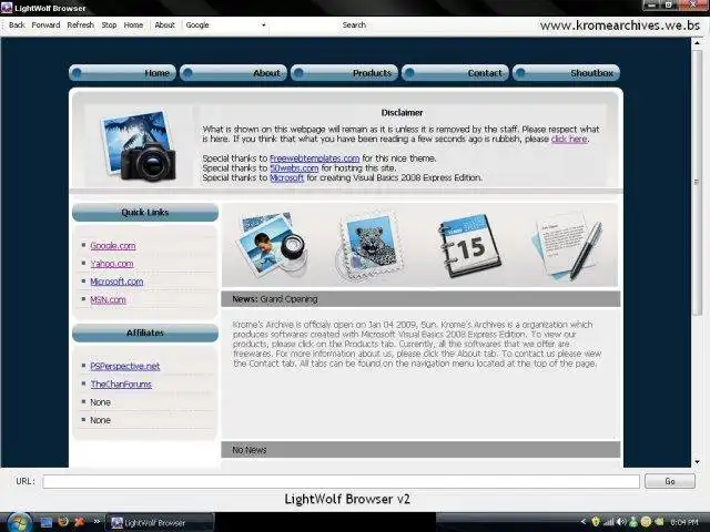 ابزار وب یا برنامه وب مرورگر LightWolf را دانلود کنید