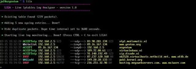 قم بتنزيل أداة الويب أو تطبيق الويب LILA - Live Iptables Log Analyzer