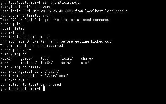 Download web tool or web app Limited Shell (lshell)