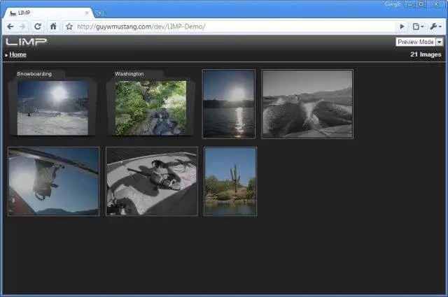 دانلود ابزار وب یا برنامه وب LIMP - مرورگر تصویر سبک برای PHP