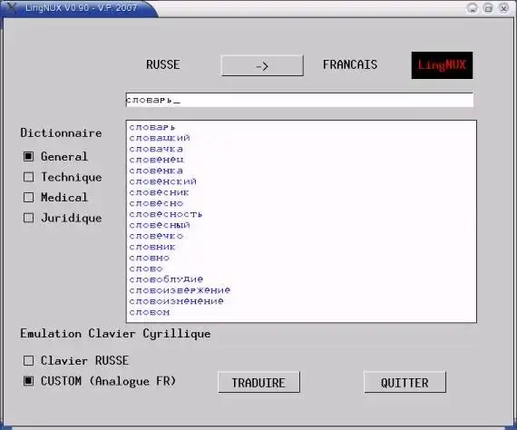 Download web tool or web app LingNUX Russian-FR-EN Dictionary