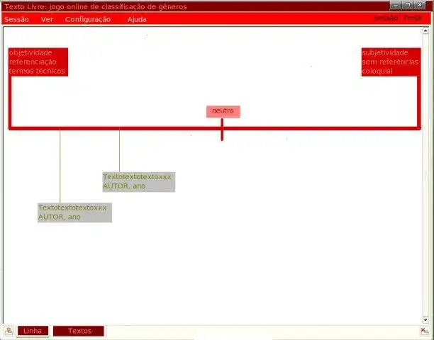Завантажте веб-інструмент або веб-програму Linha do Texto Semiotic Classifier Game для запуску в Linux онлайн