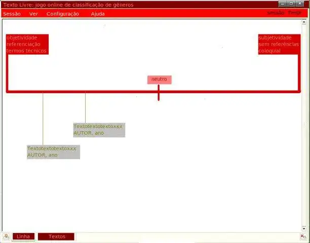 Pobierz narzędzie internetowe lub aplikację internetową Linha do Texto Semiotic Classifier Game, aby uruchomić ją w systemie Linux online