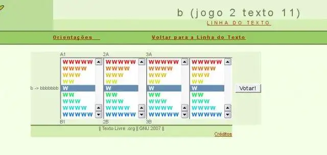 Pobierz narzędzie internetowe lub aplikację internetową Linha do Texto Semiotic Classifier Game, aby uruchomić ją w systemie Linux online