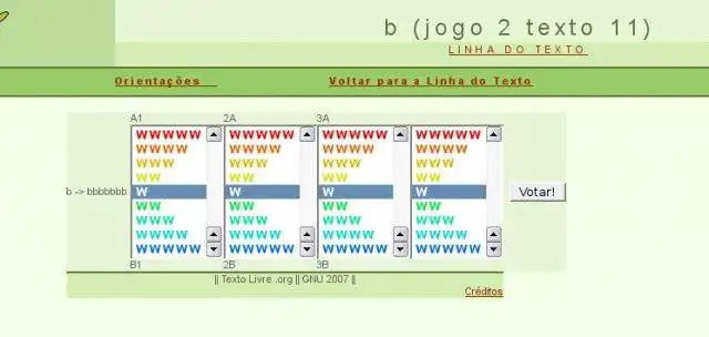 Завантажте веб-інструмент або веб-програму Linha do Texto Semiotic Classifier Game для запуску в Linux онлайн