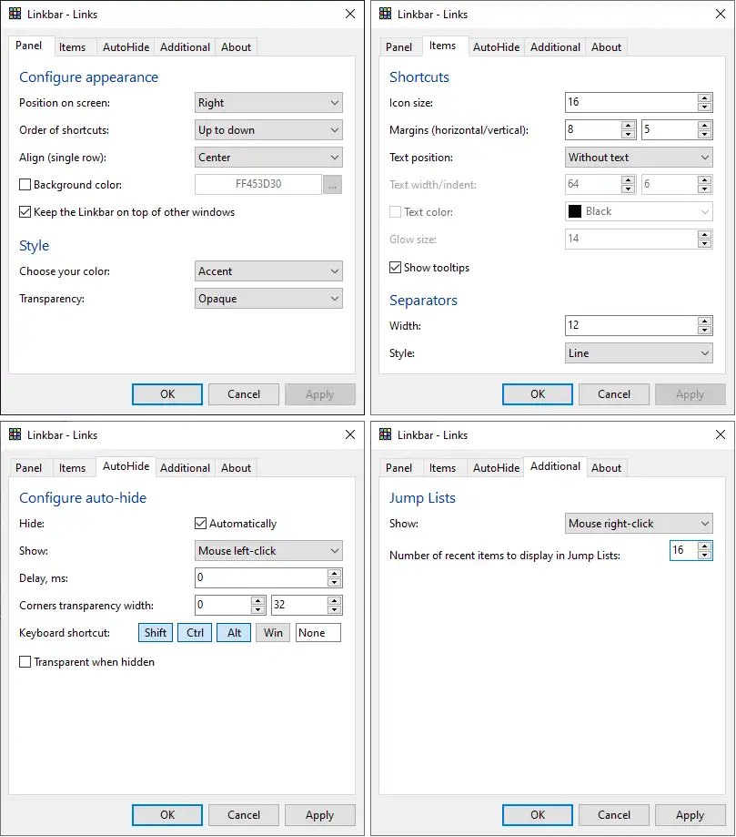 Download web tool or web app Linkbar