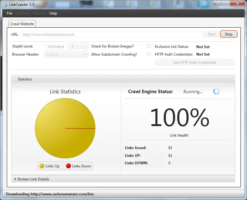 Descargue la herramienta web o la aplicación web Linkcrawler