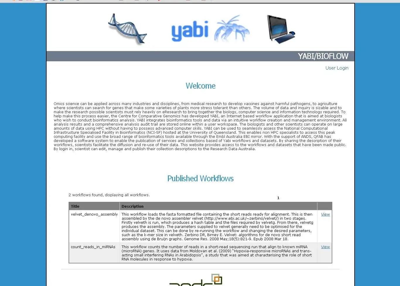 Download web tool or web app Linking Yabi with RDA