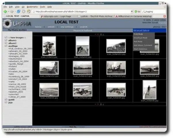 Télécharger l'outil Web ou l'application Web LinPHA PHP Galerie de photos