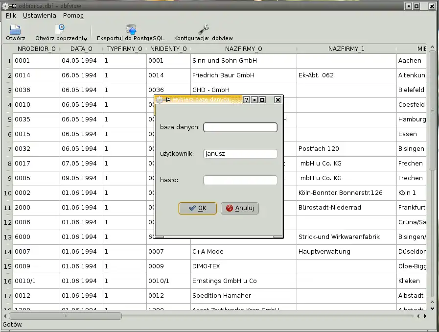 Download web tool or web app linux dBase III file viewer 
