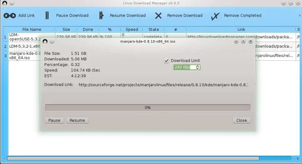 Mag-download ng web tool o web app Linux Download Manager