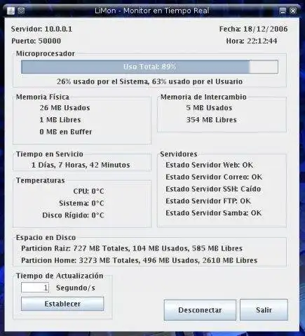 Unduh alat web atau aplikasi web Server Monitor Linux dan JClient