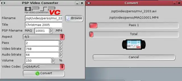 Download web tool or web app Linux Video Converter for PSP