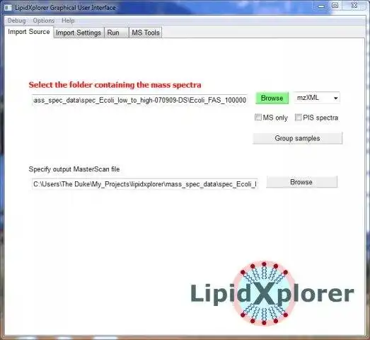 Download web tool or web app LipidXplorer