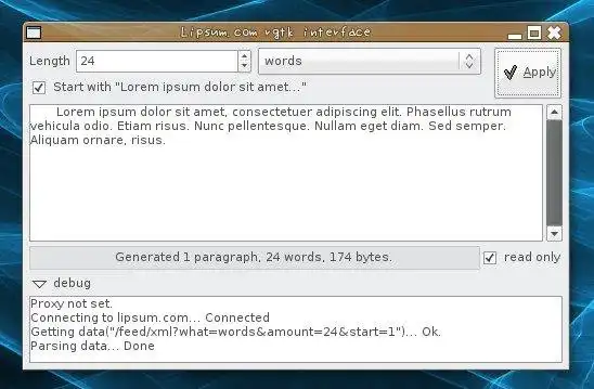 Téléchargez l'outil Web ou l'application Web Lipsum.com interface rgtk