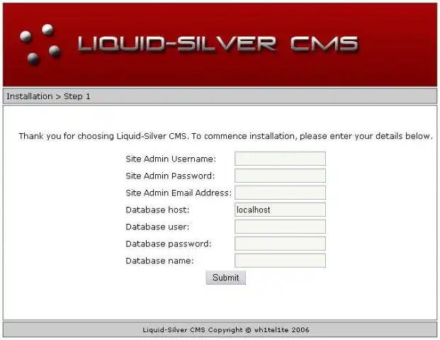 Muat turun alat web atau aplikasi web Liquid-Silver CMS