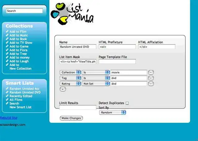 Download web tool or web app Listmania