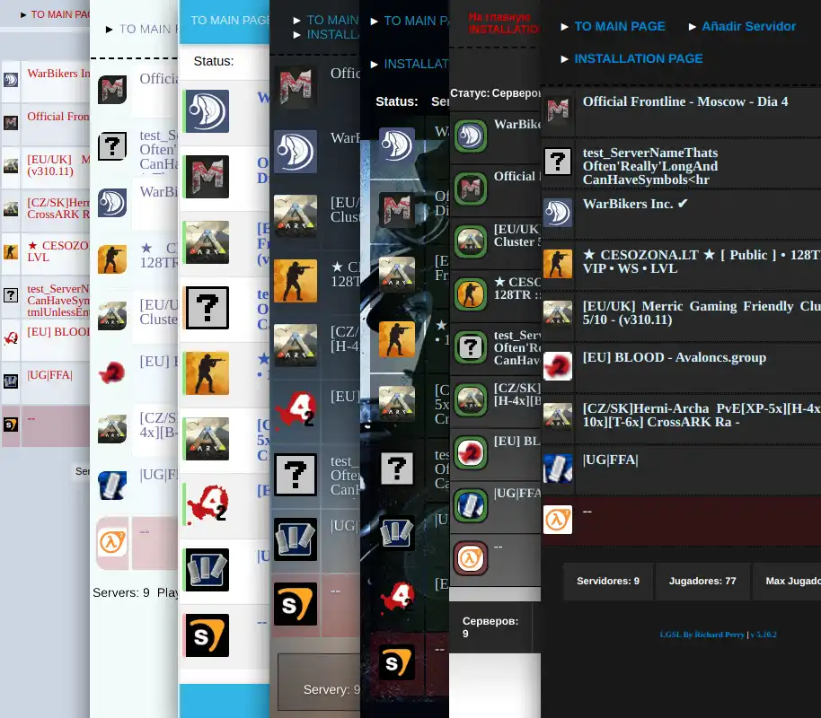 Download web tool or web app Live Game Server List (LGSL)