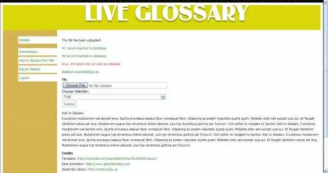 Download web tool or web app Live Glossary