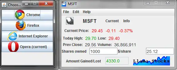 Muat turun alat web atau apl web Llama Stocks